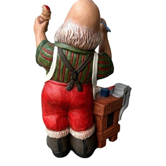 Workshop Santa Claus Painting‎ Toys Christmas Figurine Signed 10" Porcelain 1992 - Picture 4 of 7